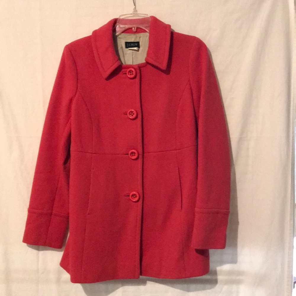 Dark pink J. Crew dress wool coat